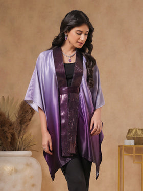 Twilight Ombre Embellished Cape