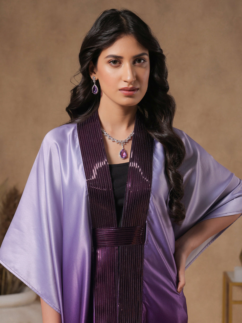 Twilight Ombre Embellished Cape