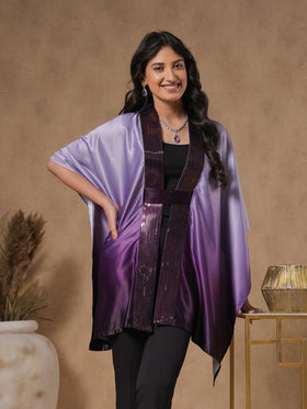 Twilight Ombre Embellished Cape
