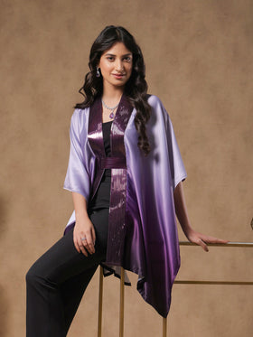 Twilight Ombre Embellished Cape