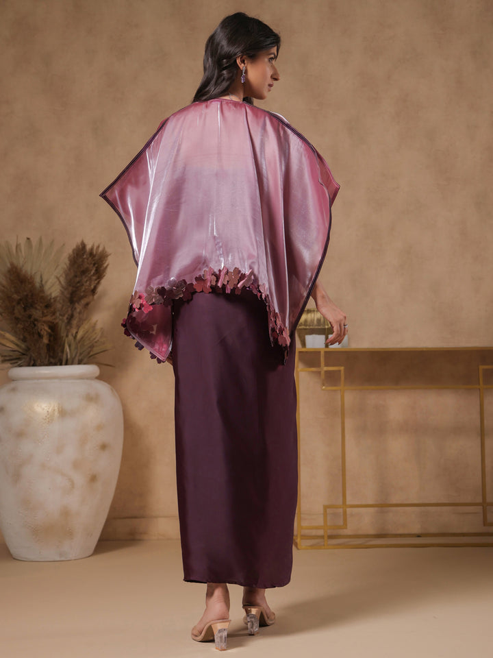 Rasin Lavender Shimmer Embellished Coords-Set