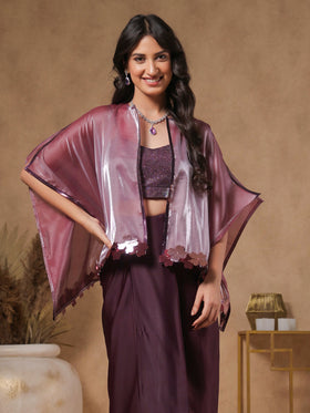 Lavender Shimmer Embellished Cape