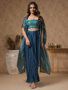 Teal Lagoon Embellished Three-Piece Set