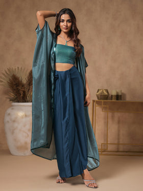 Teal Lagoon Embellished Three-Piece Set