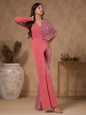 Coral Blossom Dazzling Jumpsuit