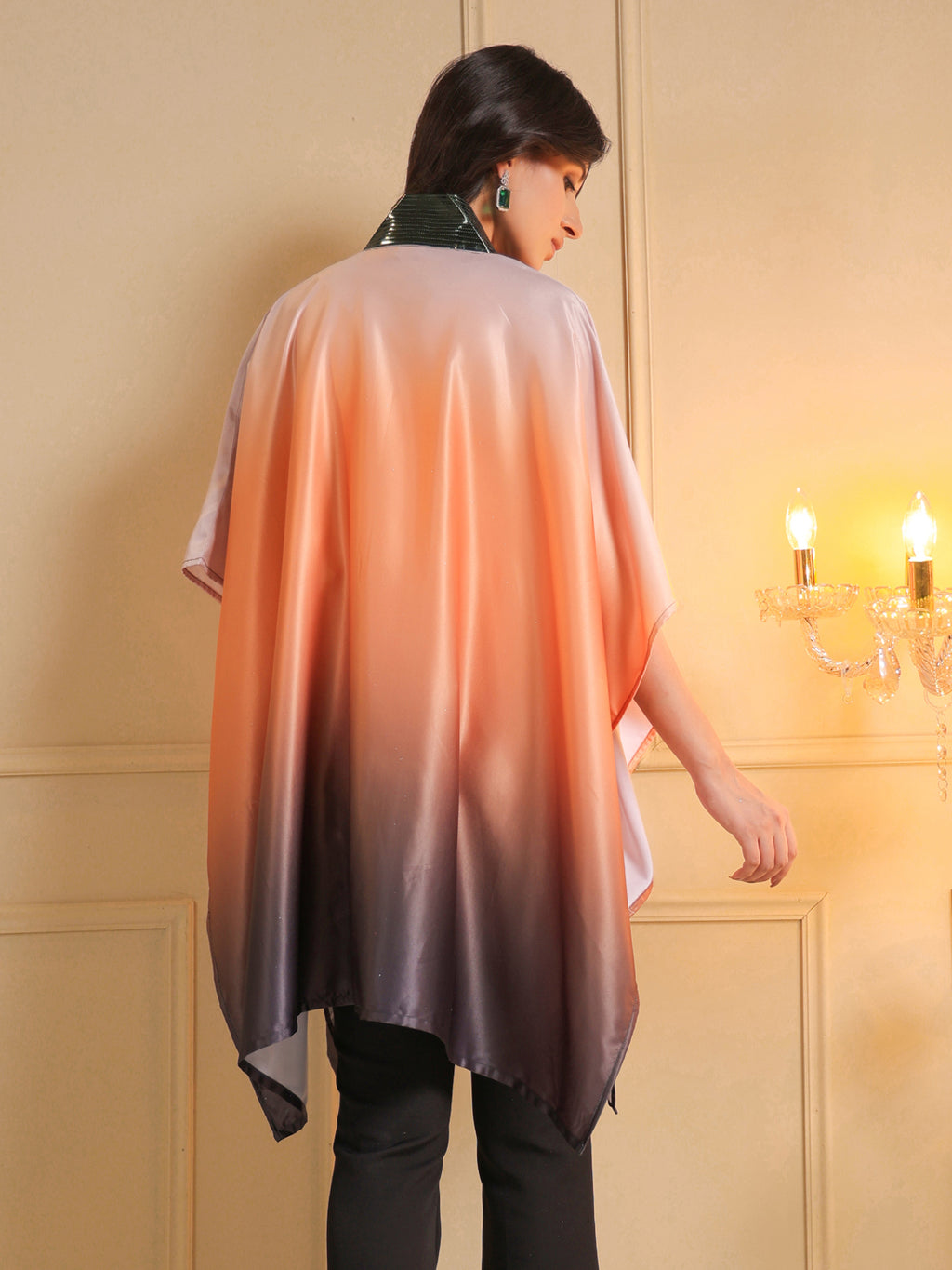 Horizon Ombre Embellished Cape