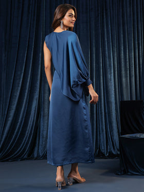 Regal Azure Satin Dress