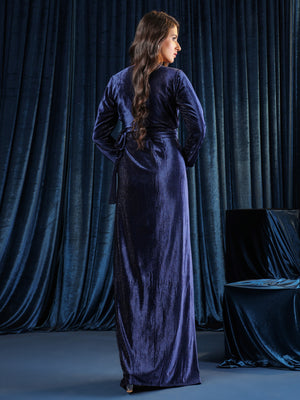 Sapphire Velvet Allure Gown