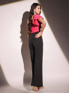 Viva Magenta Ruffle Elegance Jumpsuit