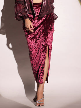 Rasin Velvet Skirt