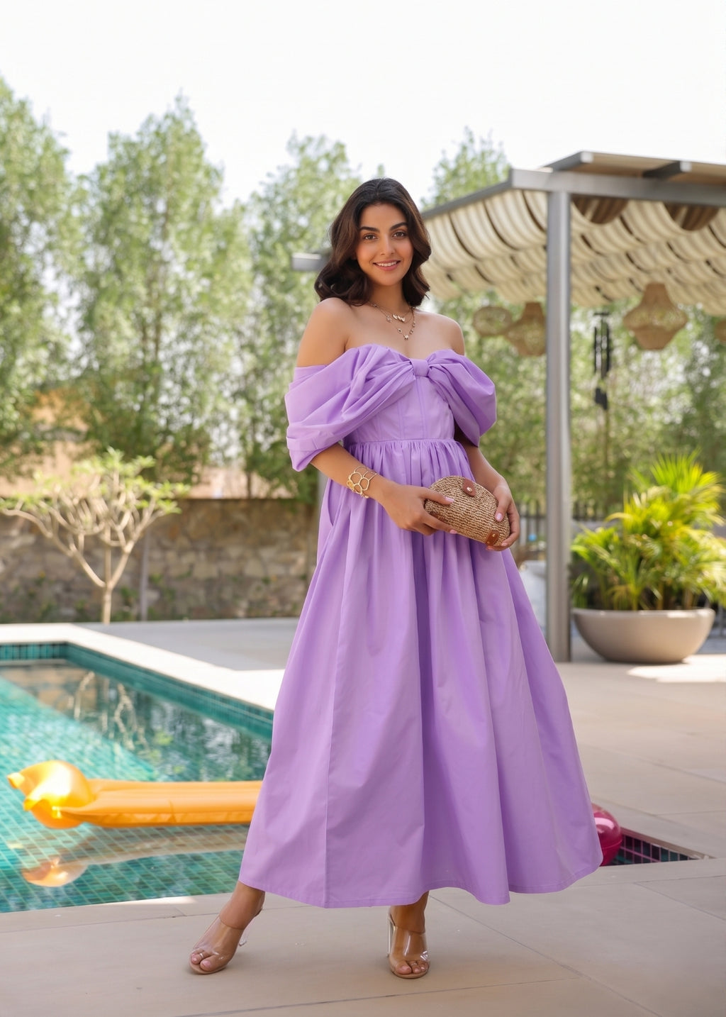 Lilac Off Shoulder Corset Dress