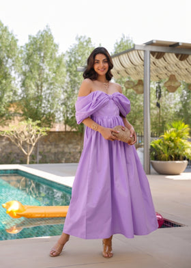 Lilac Off Shoulder Corset Dress