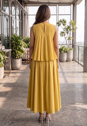 Sunshine Yellow Pleated Co-ord Set