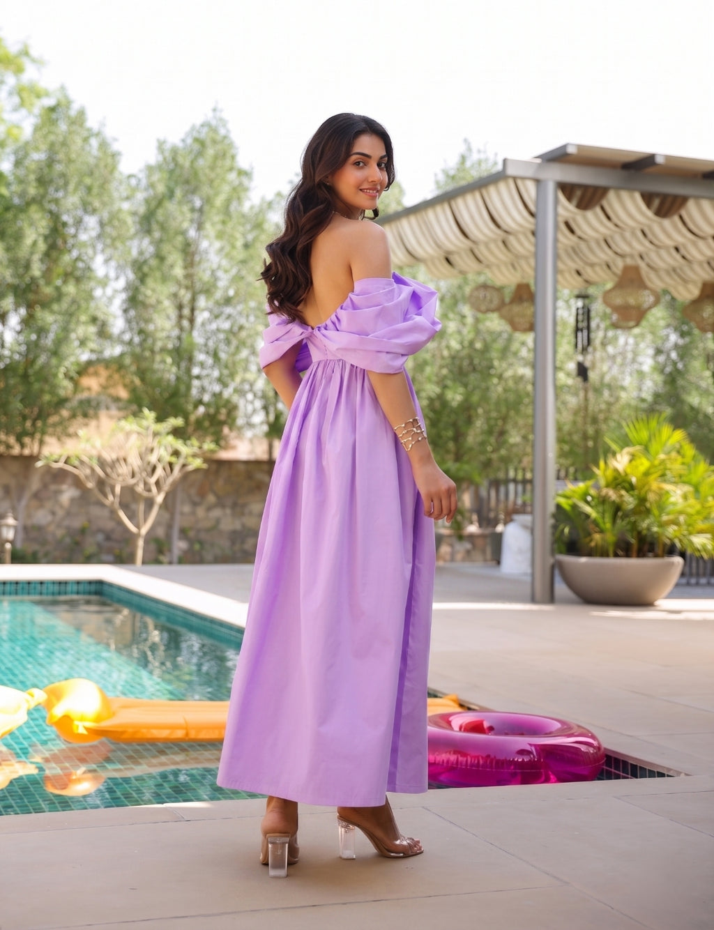 Lilac Off Shoulder Corset Dress