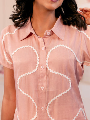 Salmon Lace Shirt