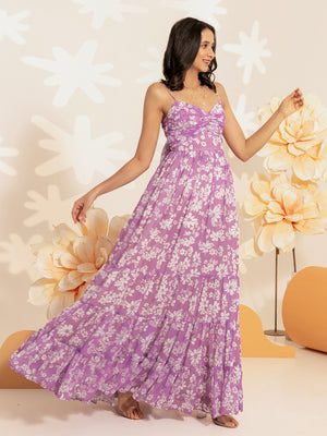 Orchid Floral Long Dress