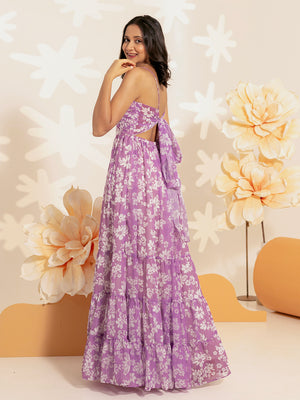 Orchid Floral Long Dress