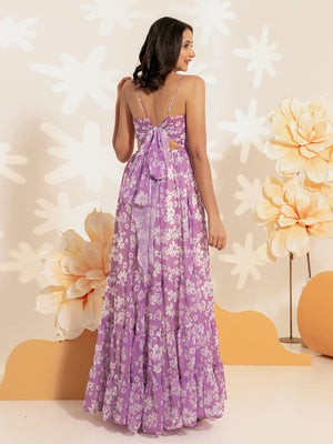 Orchid Floral Long Dress