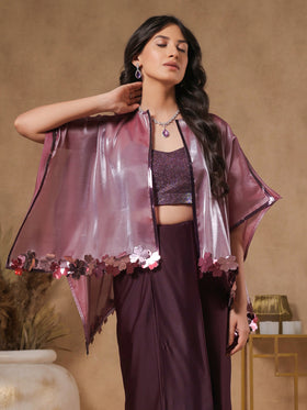 Lavender Shimmer Embellished Cape