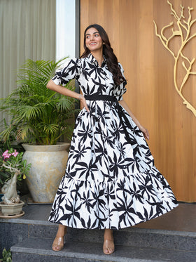 Mono Bloom Shirt Dress