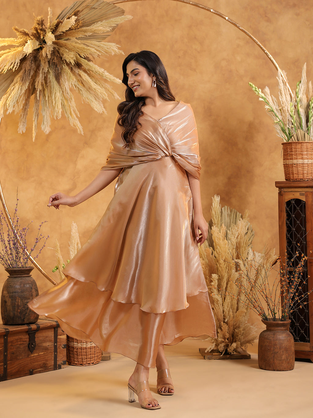 Mocha Aura Flow Gown