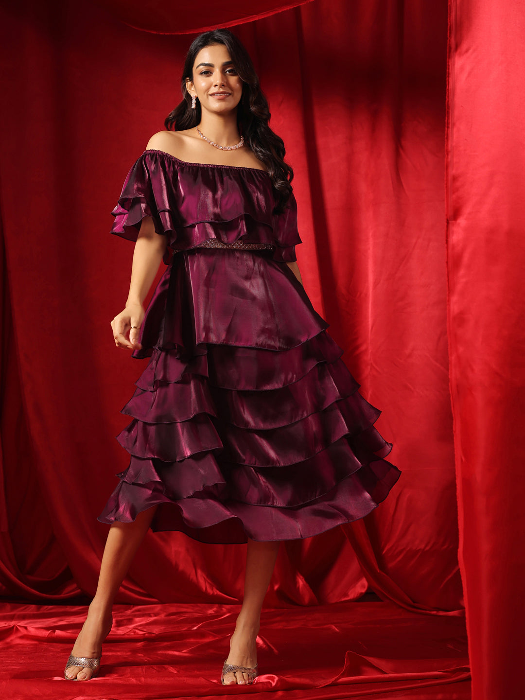 Rasin Cascade Elegance Dress - L