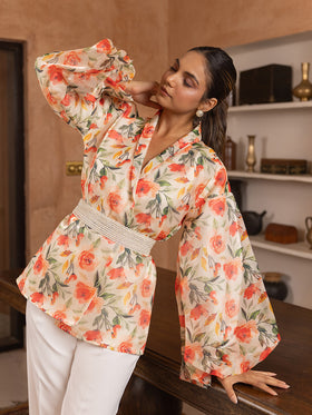 Wallflower Organza Top with Belt