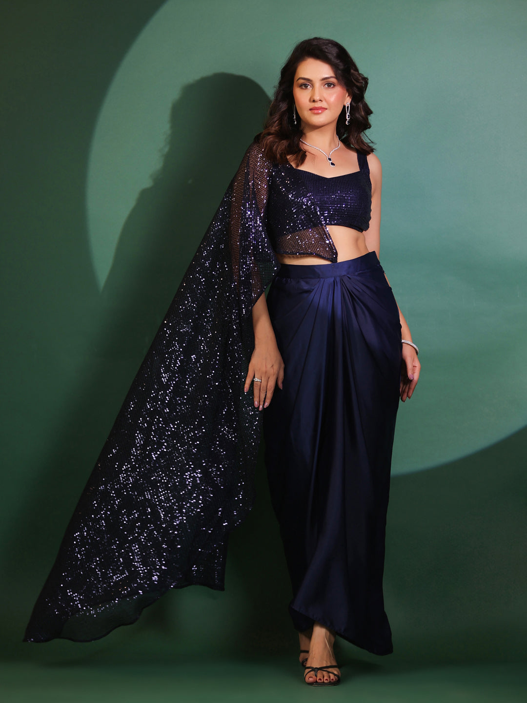 Sapphire Dazzling Pre Draped Saree with Blouse