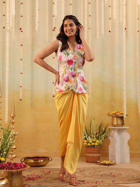 Garden Tulip Embellished Jacket Skirt Set