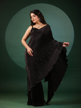Eclipse Pleated Pre Draped Saree with Blouse