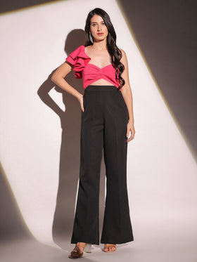 Viva Magenta Ruffle Elegance Jumpsuit
