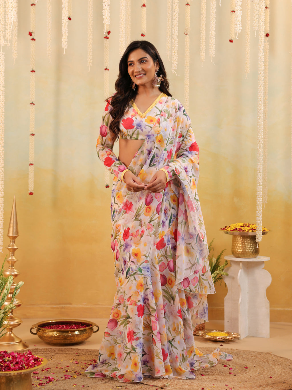 Garden Tulipe Embellished Draped Saree