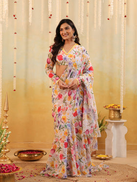 Garden Tulipe Embellished Draped Saree