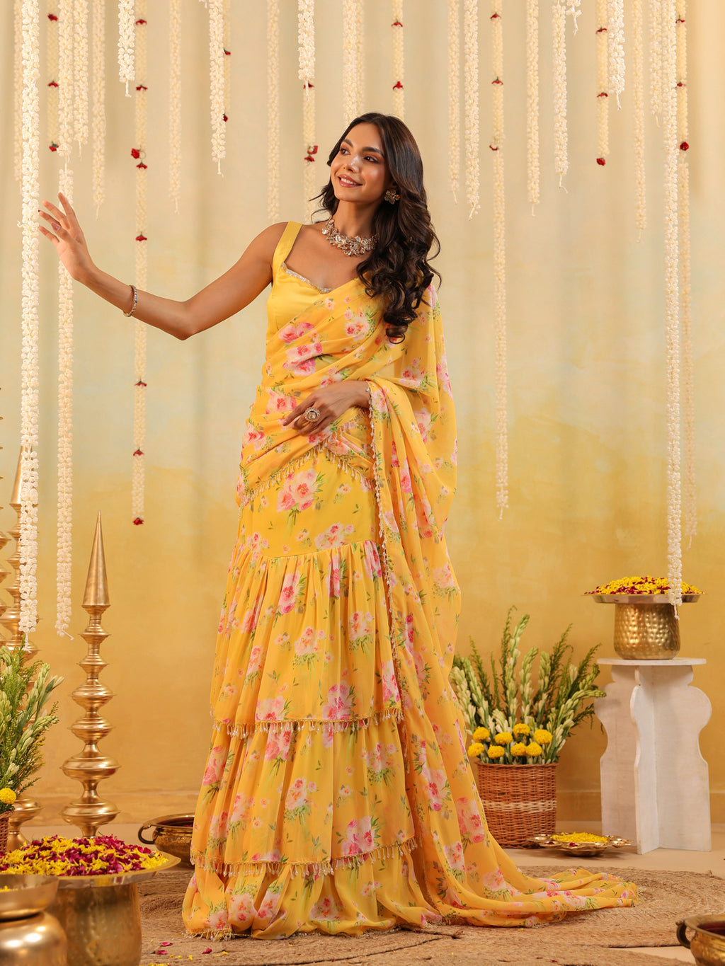 Sunlit Garden Embellished Draped Saree