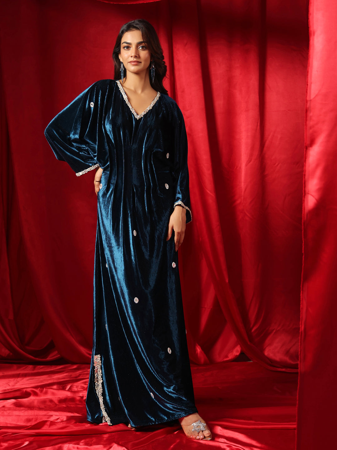 Celestial Velvet Embellished Gown