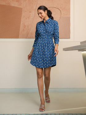 Indigo Bot Shirt Dress