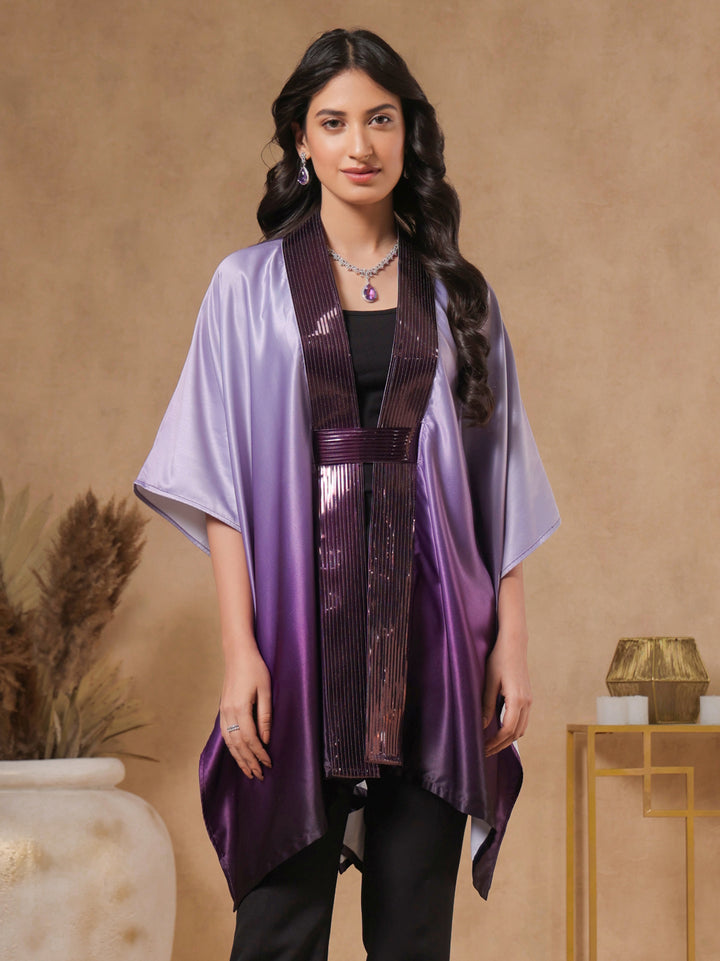 Twilight Ombre Embellished Cape