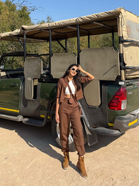 Espresso Brown Shirt & Joggers Set