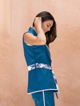 Prussian Cerulean Blazer & Bralette