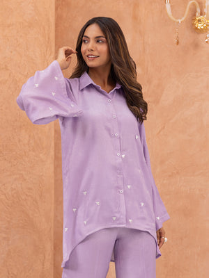 Lilac Embellished Shirt