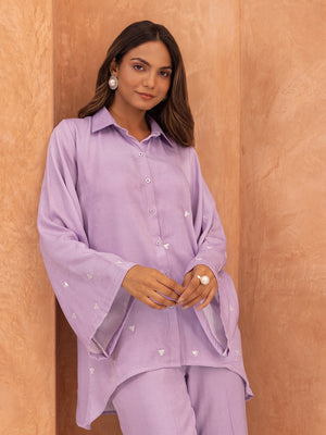 Lilac Embellished Shirt