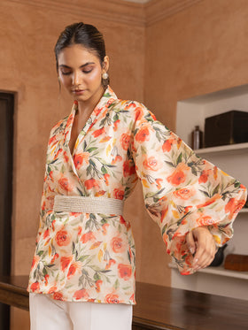 Wallflower Organza Top with Belt