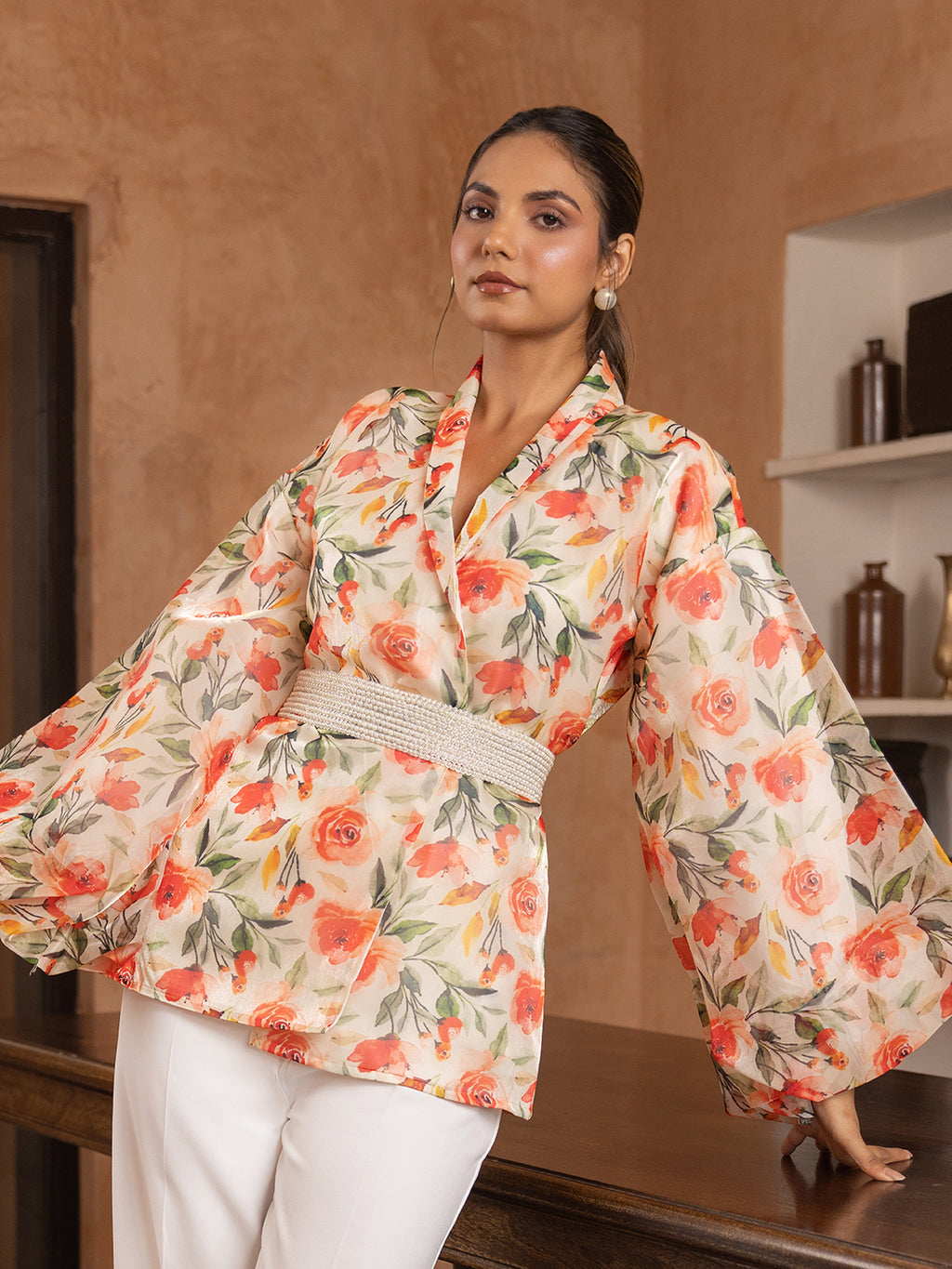 Wallflower Organza Top with Belt