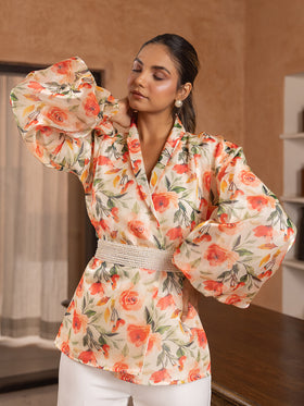 Wallflower Organza Top with Belt