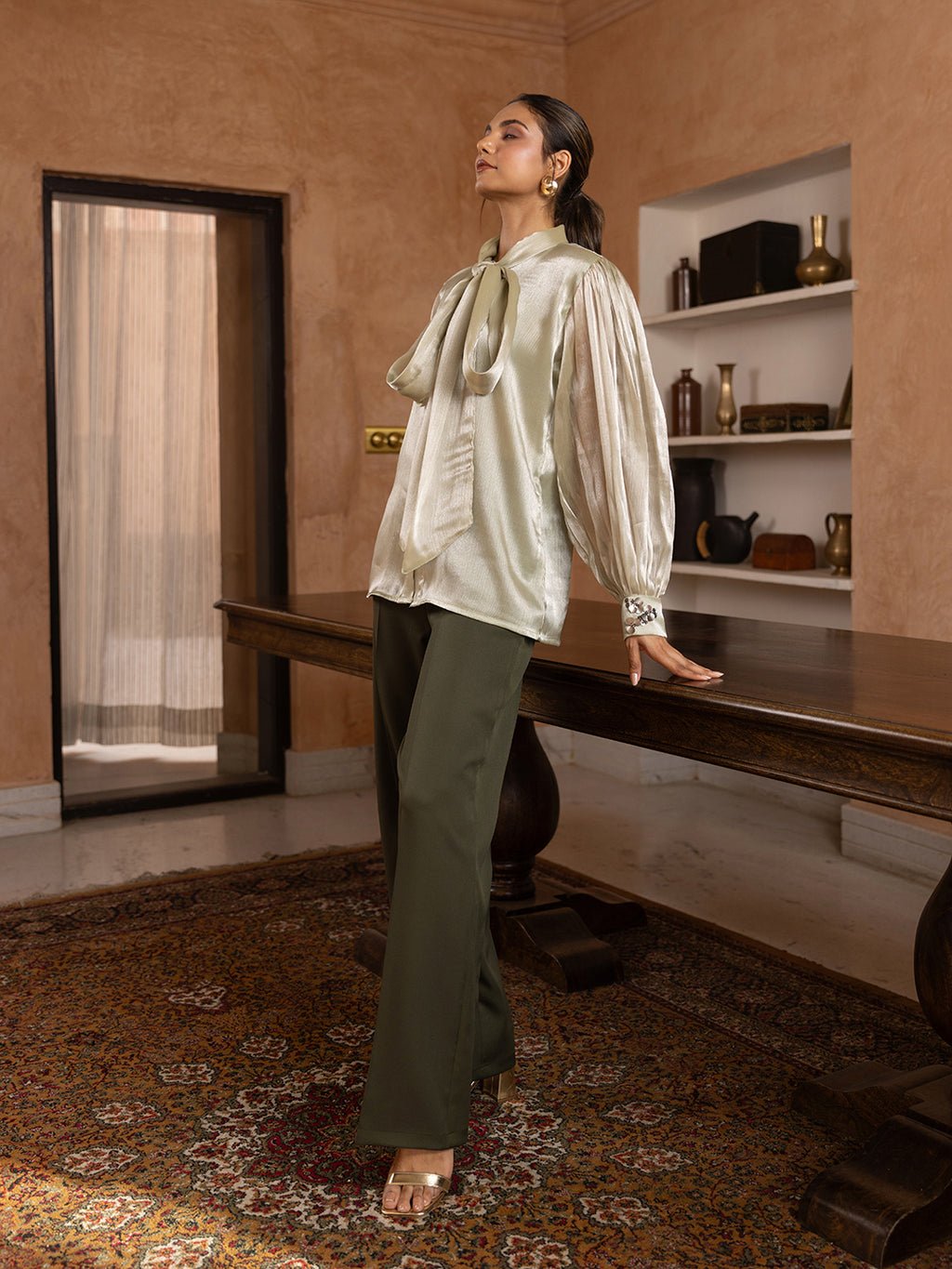 Moss Organza Embellished Coords-Set