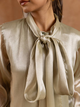 Moss Organza Embellished Shirt