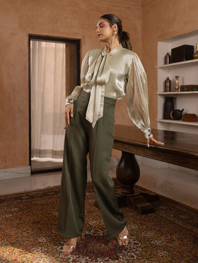 Moss Organza Embellished Coords-Set