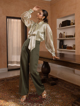 Moss Organza Embellished Coords-Set