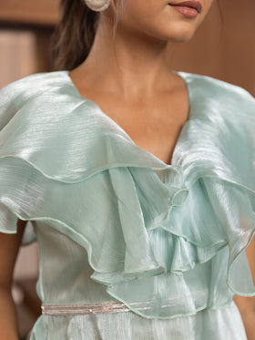 Sage Ruffle Organza Coords-Set