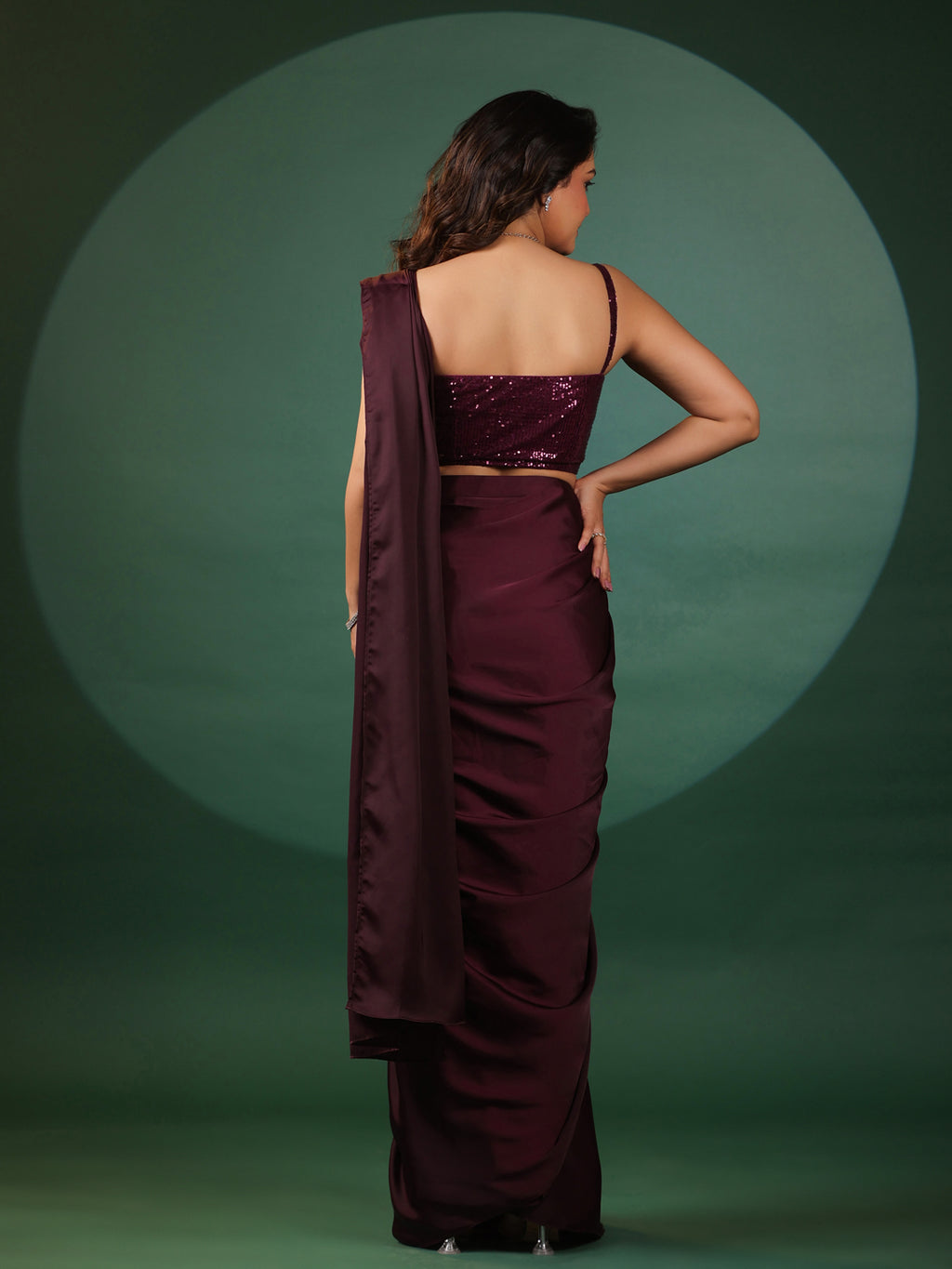Amethyst Pre Draped Saree with Dazzling Blouse
